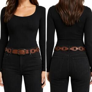 Rolf's Brown Leather Boho Style Linked Belt